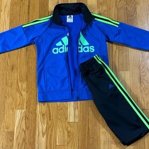 Adidas Black and Blue Jacket Track Suit